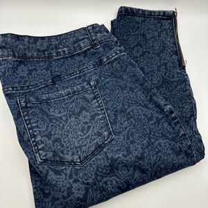 Torrid Denim Jeans Womens‎ Teal Blue 18 Paisley High Rise Straight Leg Stretch